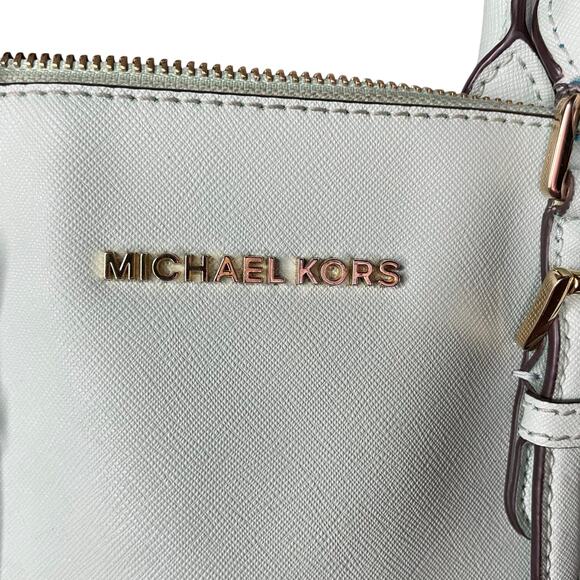 Michael Kors Ciara Large Satchel in a mint green color - Picture 3 of 7